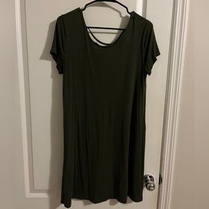 T-shirt dress, Olive Green. Size: M